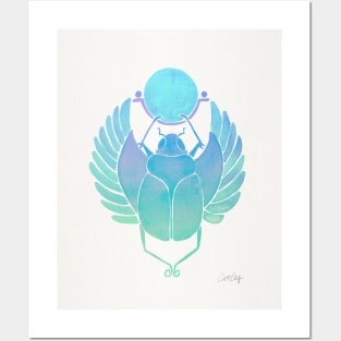 turquoise scarab Posters and Art